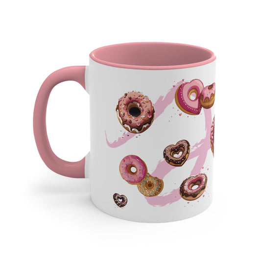 Heart Donuts Coffee Mug, 11oz