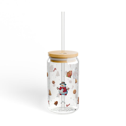 Sweet Snowman Sipper Glass, 16oz