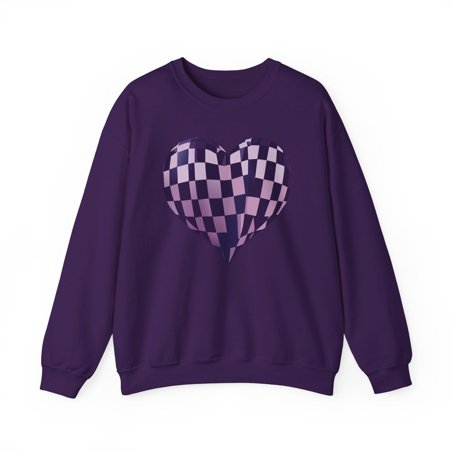 Unisex Checkered Heart Crewneck Sweatshirt