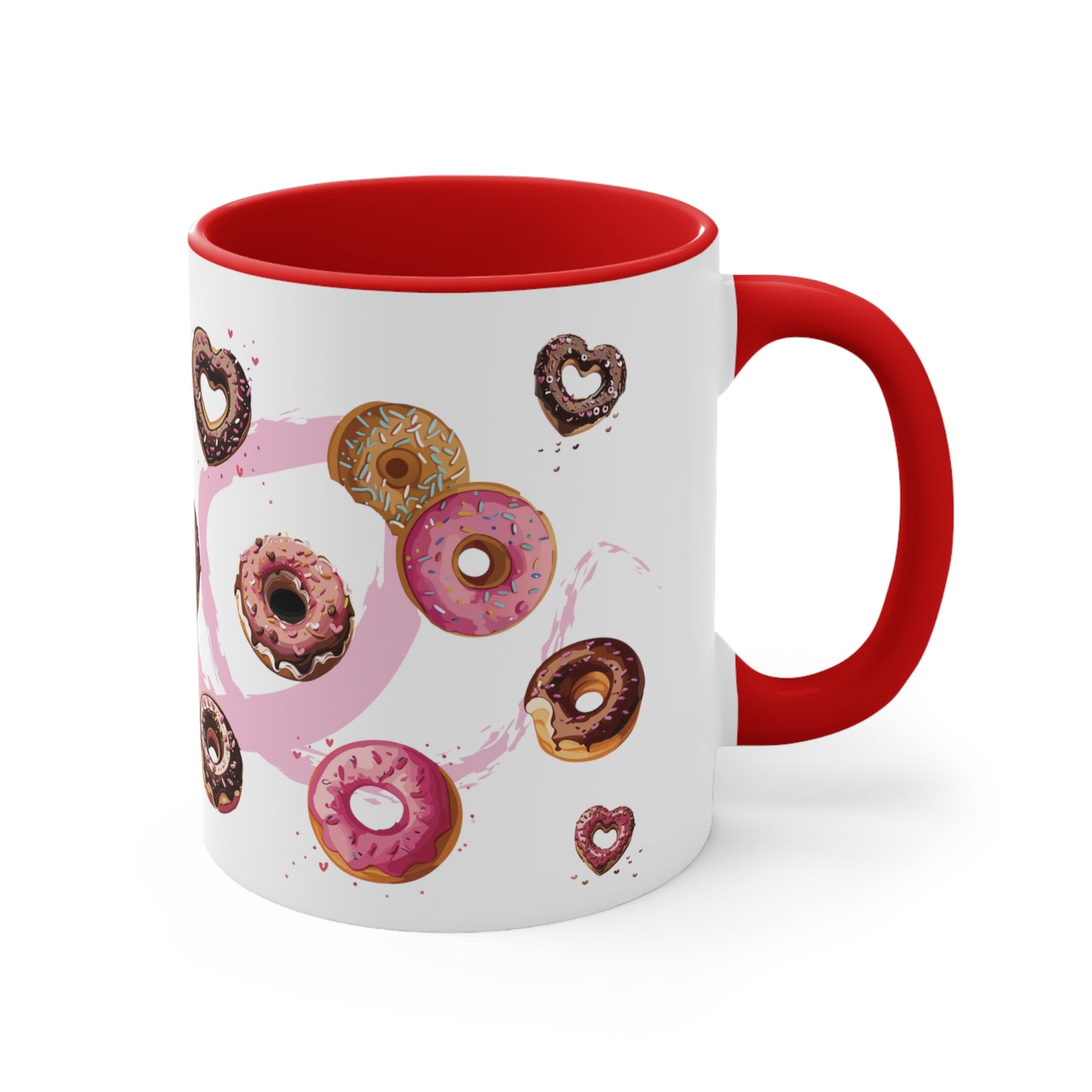 Heart Donuts Coffee Mug, 11oz