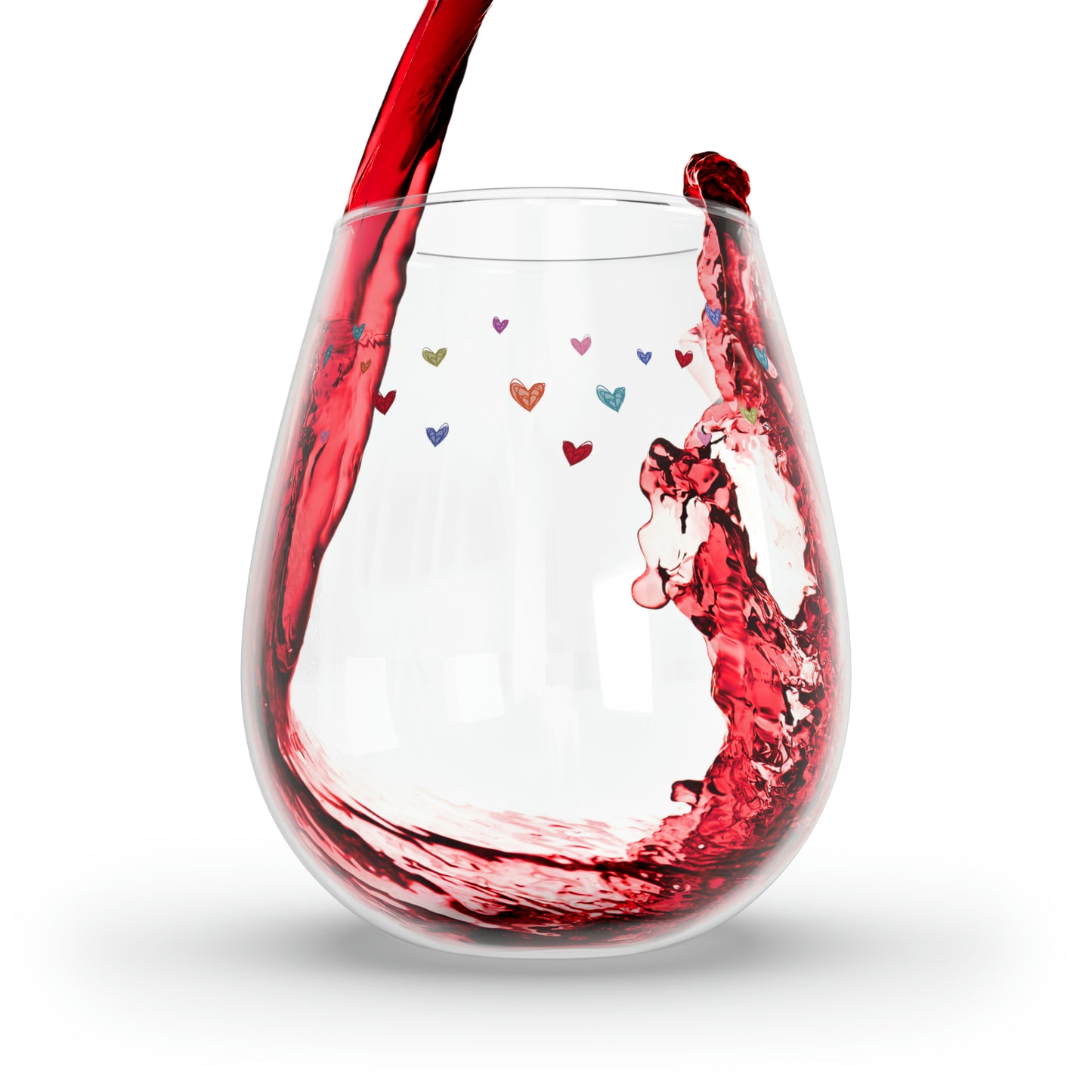 Little Hearts Stemless Wine Glass, 11.75oz