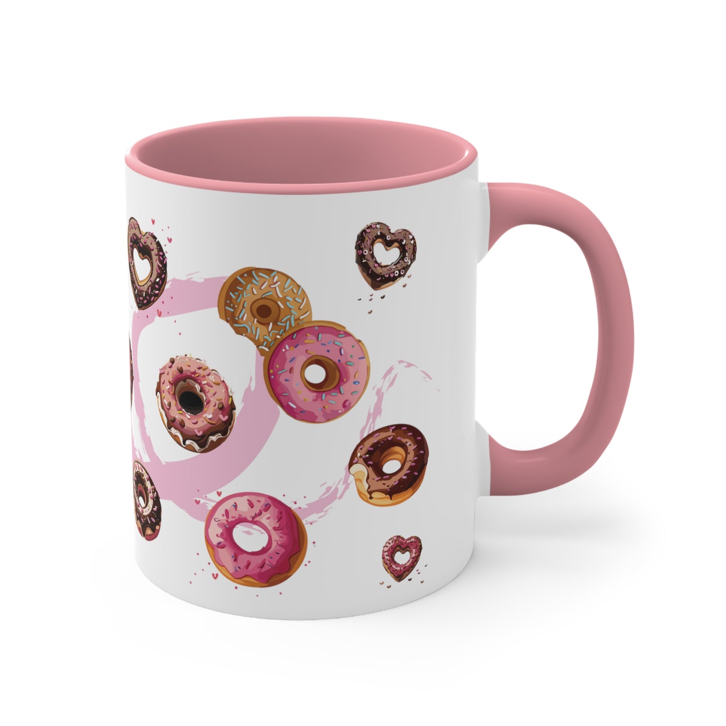 Heart Donuts Coffee Mug, 11oz