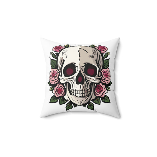 Floral Skull Square Pillow