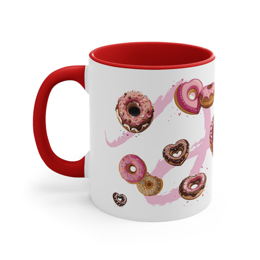 Heart Donuts Coffee Mug, 11oz