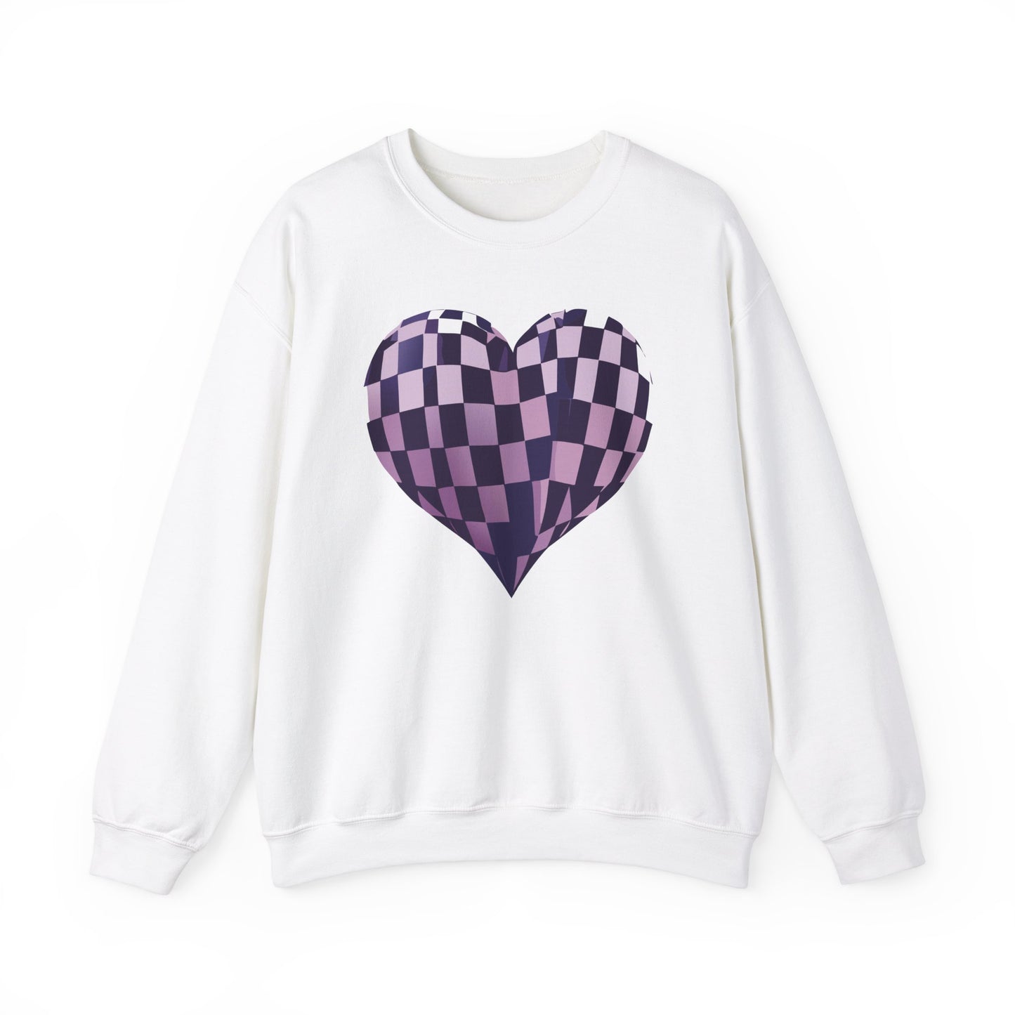 Unisex Checkered Heart Crewneck Sweatshirt