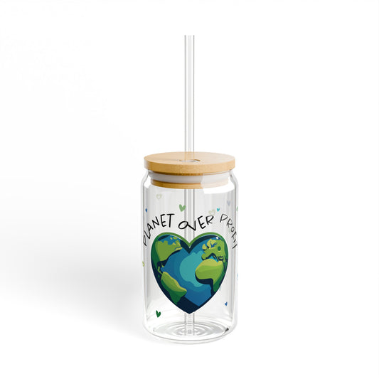 Planet Over Profit Sipper Glass, 16oz