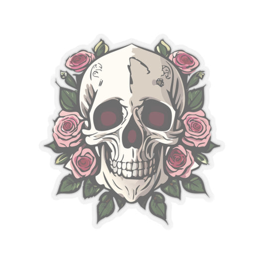 Floral Skull Kiss-Cut Sticker