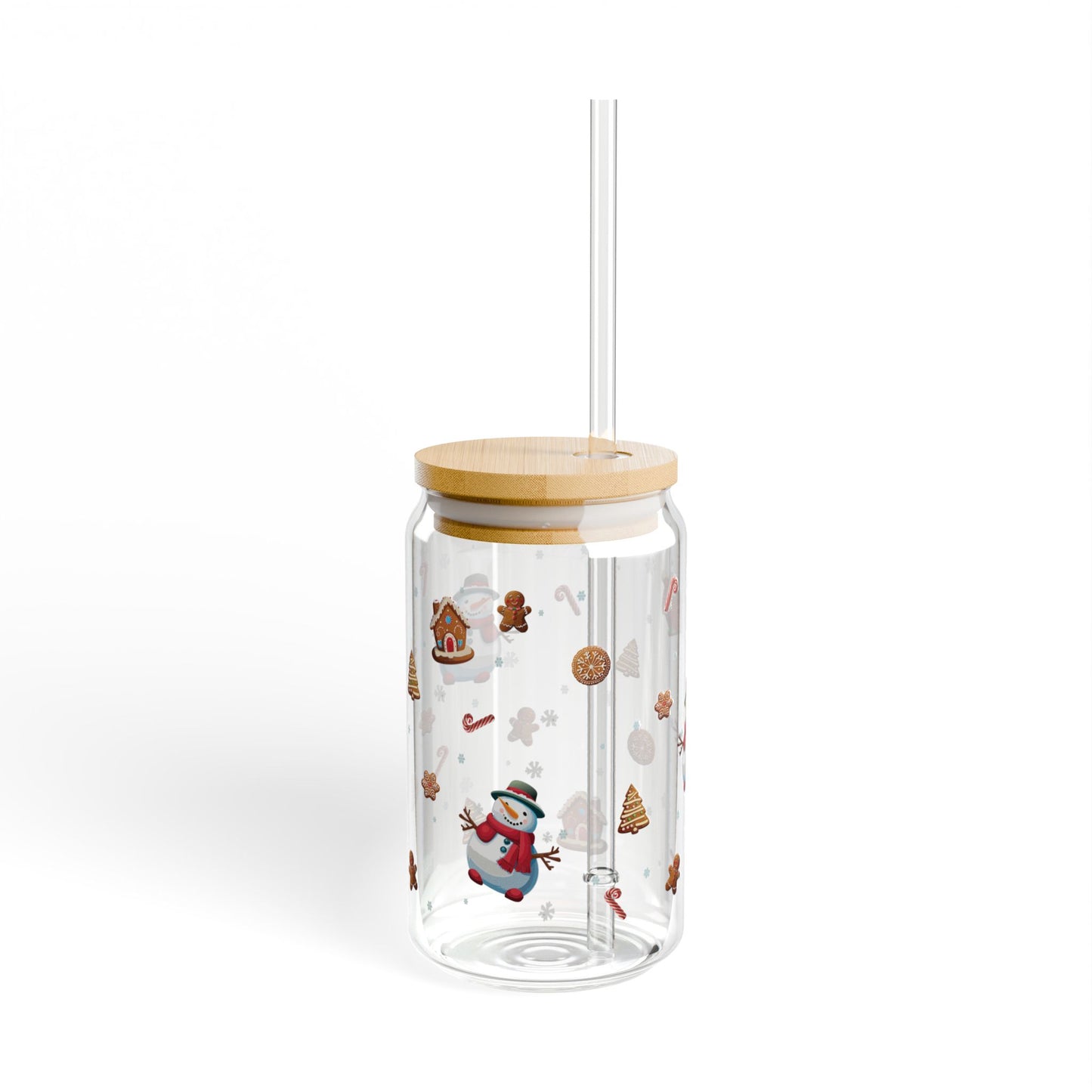 Sweet Snowman Sipper Glass, 16oz